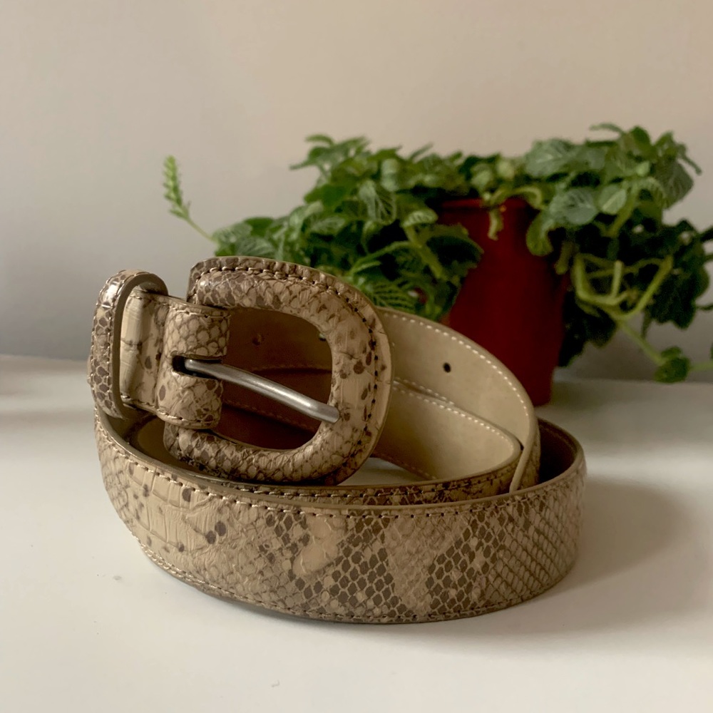 White Snake Skin Target Belt - Large